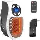 450W Space Heater, Remote Wall Outlet Electric Small Space Heater as Seen on TV with Adjustable Thermostat and Timer and Led Display, Compact for Home, Office, Bathroom