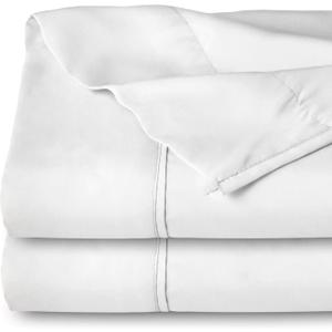 Bare Home Extra Long Flat Sheet - Premium 1800 Ultra-Soft Top Sheet - Hotel Luxury - Double Brushed - Easy Care - 2 Flat Sheets Only (Twin/Twin XL - 2 Pack, White)