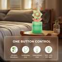 Cute Flower Mini Humidifier, Small Cool Mist Desk Humidifiers, Portable USB Personal Desktop Plant Humidifiers, Cooling for Home Office Car Travel Indoor Outdoor (260ml, Green Gardenia)