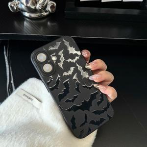 Case for iPhone 16 [Compatible with MagSafe] Built in Magnetic Cute Sleek Print Cartoon Cool Style Design for Man Boys Bat Soft TPU Protective Shockproof Mate Black