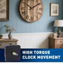 High-Torque Clock Movement Kit Long Shaft Mechanism with 8 inch Hands, Battery-Operated Motor for 17'' to 20'' Large Wall Clocks, DIY Repair & Replacement
