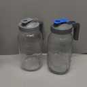 2 Pack Glass Pitchers with Lid, 64 oz Sun Tea Pitcher, Half Gallon Mason Jar Pitcher with Wide Mouth Airtight Lid for Ice Tea, Cold Brew Coffee, Fridge Water, Milk, Juices, Leak Proof Water Jug