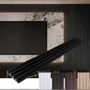 Yutianli Slat Wall Panel 3D WPC Grille for Walls 6-Pack Black Textured Wood Plastic Composite Panel Wood Strip Texture 3D Wall Panels