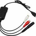 Wiistar USB2.0 Audio Capture Card RCA L/R+3.5mm Audio to USB up to 96kHz Wave/MP3 for Tape MD CD Player Phono Laptop
