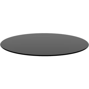Round Tempered Glass Table Top with Black Finish - 1/4" Thick, Round Polished Edge, Black