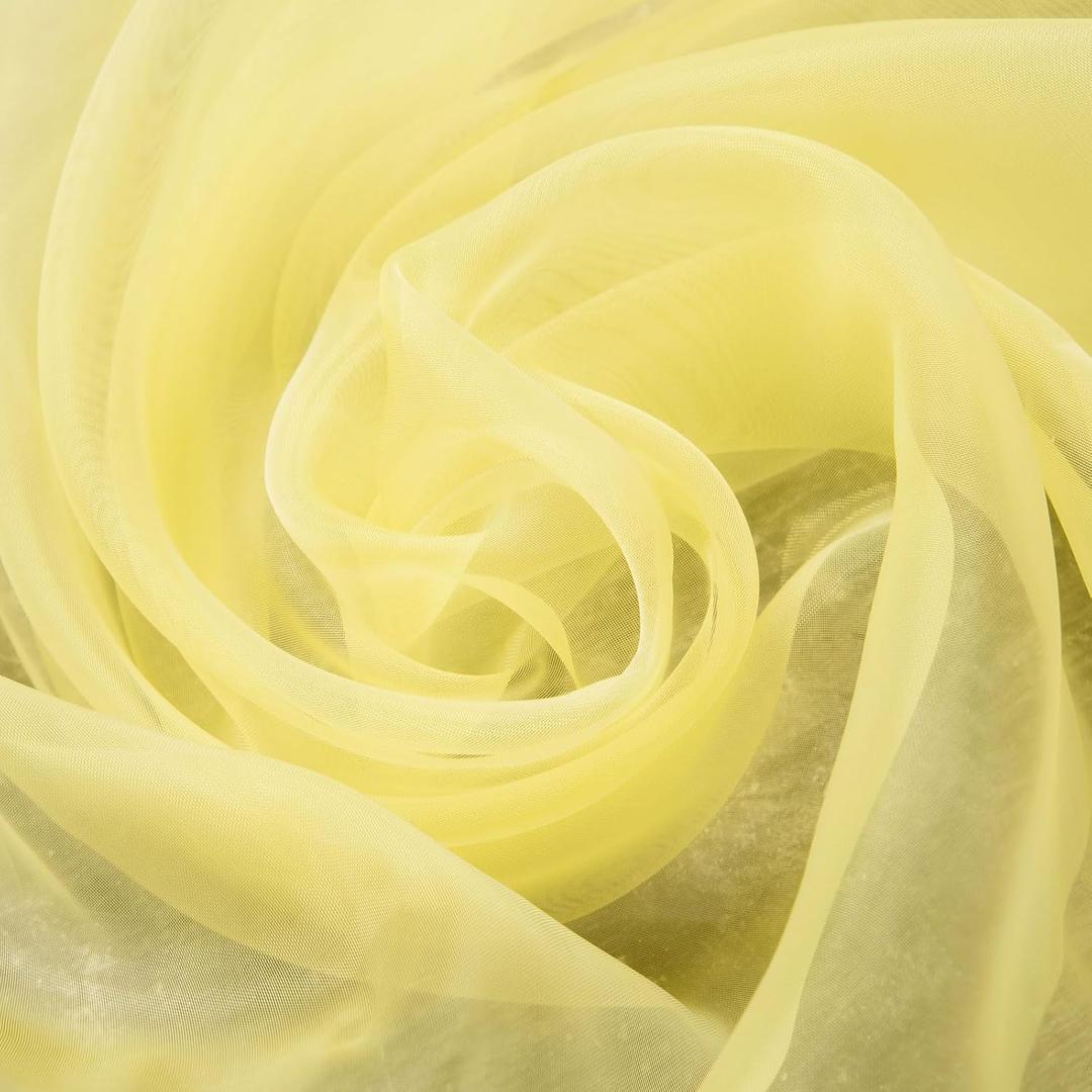 5 PCS MoDooris Gold Organza Fabric 58" Wide Bridal Solid Sheer Organza Crystal Shiny Organza Tulle Silky Fabric for Bridal Dress, Wedding Decorations, Backdrop Arch, DIY Crafts, Sewing(1 Yard)