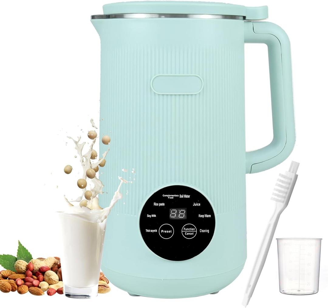 8-in-1 Automatic Soy Nut Milk Maker,40oz Soy Milk Maker for Homemade Almond,Oat,Soy Milk,Rice Paste,Complementary Food,Juice,Milk Maker Machine with Delay Start/Keep Warm/Self Clean/Boil Water (Green) 8-in-1 Automatic Soy Nut Milk Maker,40oz Soy Milk Maker for Homemade Almond,Oat,Soy Milk,Rice Paste,Complementary Food,Juice,Milk Maker Machine with Delay Start/Keep Warm/Self Clean/Boil Water (Green)