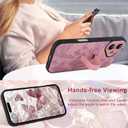 for iPhone 16 Case with Finger Strap Holder, Cute Cool Butterfly Print Pattern Design for Women Girls, Shockproof Anti Scratch Hand Kickstand Protective Cover, Pink