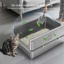 Enclosed Stainless Steel Cat Litter Box with Lid, Oversize Metal Litter Box for Multi Cats, XXXL Supersize Cat Toilet with High Side, Non-Stick, Anti-Leakage, Odorless, with Litter Mat & Litter Scoop
