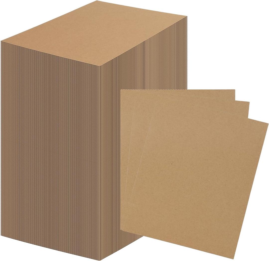 RLAVBL 200 Pack 8x10 Brown Corrugated Cardboard Sheets, Flat Cardboard Inserts for Shipping, Mailing, Packing, DIY Crafts