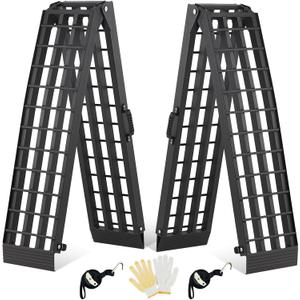 gardhom 2PCS 7.5' Heavy Duty Ramps 3000lbs Capacity Aluminum Folding Loading Ramps with Handle Truck Ramps for ATV UTV Pickup Motorcycle Dirt Bike Lawn Mower Snow Blower