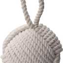 Nautical Doorstop Rope Sailor Knot Decorative Cotton Under Mount Handmade Door Stopper with Handle for Floor by The Metal Magician (5" Cotton (White Color))