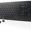 Lenovo 510 Wireless Keyboard & Mouse Combo, 2.4 GHz Nano USB Receiver, Full Size, Island Key Design, Left or Right Hand, 1200 DPI Optical Mouse, GX30N81775, Black