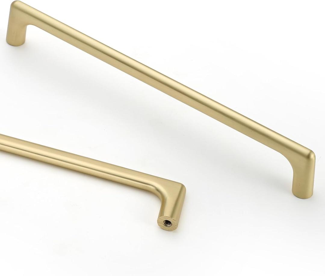 Asidrama 10 Pack 7.5 Inch(192mm) Brushed Gold Cabinet Pulls Cabinet Handles Cupboard Handles Kitchen Cabinet Hardware for Cupboard Drawer Pulls