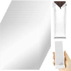 HRXMS Chocolate Bar Wrappers, 120 Pack, Silver, 6x7.5 Inch, Thick Paper Backing, For Chocolate Bars, Candies, Gifts, Homemade Candy