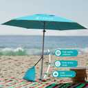 AMMSUN 8ft Large Beach Umbrellas for Sand with Sand Anchor, Air Vent, hook