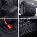 Aierxuan Rear Back Seat Covers Waterproof Leather Universal Fit Compatible with Honda Toyota Ford Kia Hyundai Jeep VW Audi Benz Chevy Nissan, Split Bench 60/40 or 50/50 (Rear Seat/Black)
