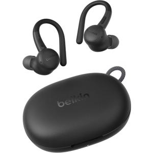 Belkin SoundForm ActiveFit Wireless Earbuds w/Built-in Microphone, USB C Fast Charging, 36H Battery Life, IP54 Water Resistance - Bluetooth Earbuds for iPhone, iPad, Galaxy, Pixel, & More - Black