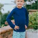 Boys' Long Sleeve Rashguard Swim Shirt Kids Toddler Swimwear Surf Tops UPF 50+ Sun Protection