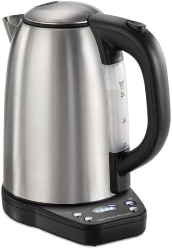 Hamilton Beach Smart Electric Tea Kettle & Water Boiler, Works with Alexa, 1.7 Liter, Fast Boiling 1500 Watts, Cordless, Keep Warm, Auto-Shutoff & Boil-Dry Protection, Stainless Steel (41036)