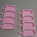 WMKGG Popsicle Silicone Molds Set, 2 PCS Ice Cream Molds with 50 Wooden Sticks for Cake Pop, Ice Pop, Cakesicles (Standard Size/Pink)