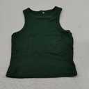 Artfish Women Casual Basic Sleeveless High Neck Rib-Knit Y2k Crop Tank Top (Small, 01# Dark Green)