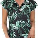 Viracy Ruffle Sleeve Womens Golf Shirt Lightweight Moisture Wicking Polo Wrokout Tops (Gray, XXL)