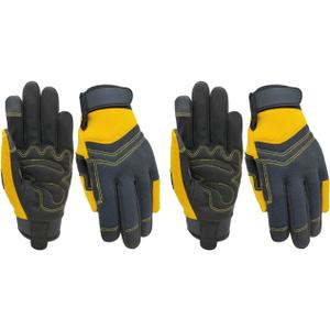 Thorn Proof&Puncture Resistant Gardening Gloves with Grip,Garden Glove for Women, Leather Yard Work Gifts (Medium, 2 Pairs Per Pack-yellow Work Gloves)