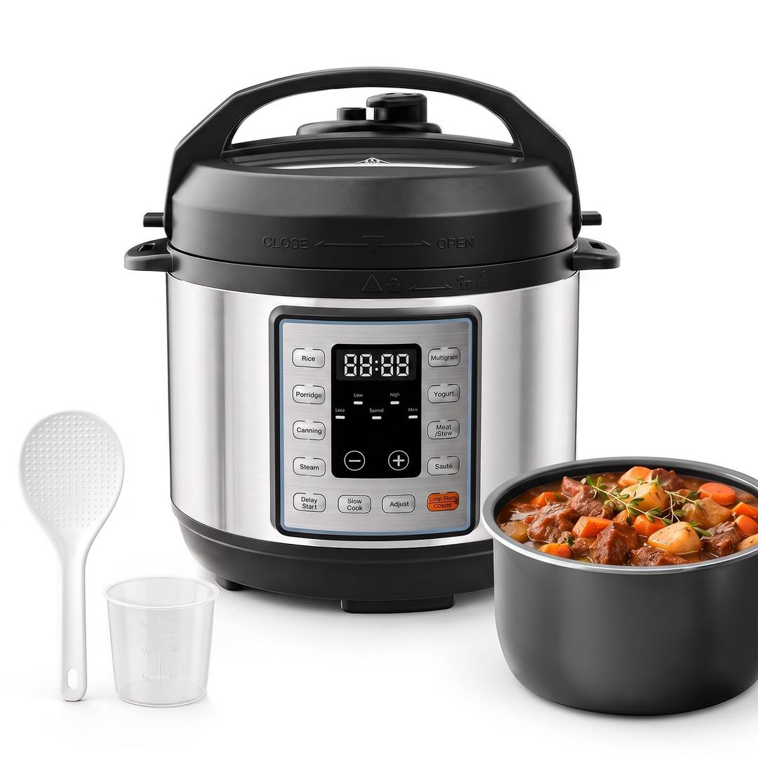 10-in-1 3QT Electric Pressure Cooker for Rice and Stews