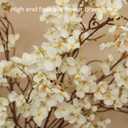 White Cherry Blossom Branches 6 Pcs 33.5" Long Stem Artificial Flowers for Tall Vase, Premium Faux Silk Spring Decor, Realistic Fake Cherry Blossoms for Home, Wedding & Table Centerpieces