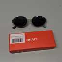 livho Retro Polarized Sunglasses - UV400 Protection, Oval Shape, Metal Frames - Matching Soft Case Inlcuded (Grey/Silver)