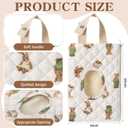 2 Pcs Bear Quilted Diaper and Wipes Pouch Portable Hanging Bear Wet Wipe Bag with Handle Reusable Wipes Pouch for New Parents Stroller Car Shower Nursery Travel Infant Diapering Organizer