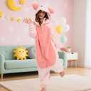 Unpifolov Kids Pig Cosplay Costumes Unisex Animal Children Teenager Jumpsuit (XS fit height 4'3"-4'9", Pink)