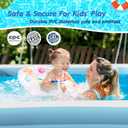 Sumbee Inflatable Swimming Kiddie Pool for Adults Kids Ages 4-8-12, Size 79" x 59" x 20" Rectangle Blow Up Family Pool for Children Backyard Outdoor Garden Summer Water Party Full-Sized Light Blue