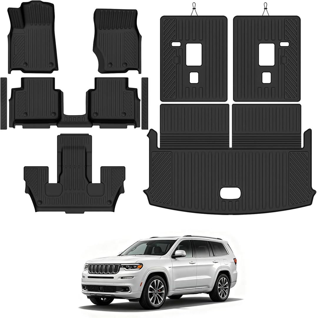 Floor Mats for 2021-2026 Grand Cherokee L 6 Seats(W/o 2nd Center Armrest)