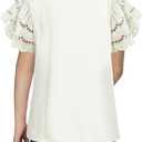DOKOTOO KIDS Girls Summer Shirts Crewneck Ruffled Short Sleeve Blouse Tops Size 6-15 Years (White, XL)