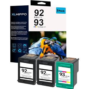 92/93 Ink Cartridges Combo Pack Replacement for HP Ink 92 93 C9362WN C9361WN Ink Compatible for HP Photosmart C3180 C3140 C3100 Deskjet 5400 5440 5420 PSC 1510 Printer Ink (3PK, 2-Black 1-Tri-Color)