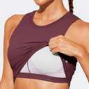 Natural Feelings Nudi Sports Bras for Women Removable Padded Yoga Tank Tops Sleeveless Fitness Workout Crop Tops (L)