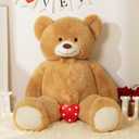 HollyHOME Giant Teddy Bear 5Ft Big Teddy Bear Stuffed Animal Birthday Valentines Day Plush for Kids and Girlfriend 60 inch Tan