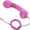 CM Vintage Retro Telephone Handset Cell Phone Receiver MIC Microphone for Cellphone Smartphone, 3.5 mm Socket (Pink)
