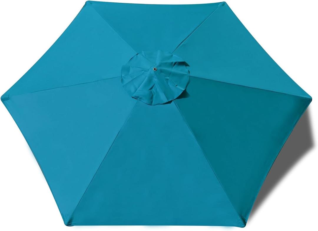 EliteShade USA 7.5FT Replacement Covers 6 Ribs Market Patio Umbrella Canopy Cover (CANOPY ONLY) (Teal-8)