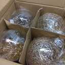 Wettarn Set of 8 Transparent Large Christmas Ball Ornaments 6 Inch Glitter Hanging Plastic Balls Christmas Tree Decorations for Lawn Yard Party with Exquisite Filling Decoration(Champagne Gold)