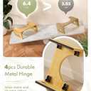 AmazerBath 7 Inches Bamboo Toilet Stool Squat for Adult, Foldable Squatting Potty Stools for Bathroom, 0.79" Thickness Poop Stool with Non-Slip Strip, Space-Saving, No Assembly Required, Natural Color