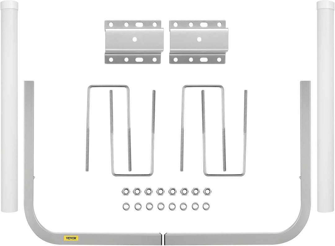 VEVOR Boat Trailer Guide-ons 40", Steel Trailer Post Guide on, 2 PCS Trailer Guides with PVC Pipes, Mounting Hardware Included, for Ski Boat, Fishing Boat or Sailboat Trailer, White