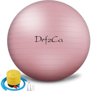 Exercise Ball, Pilates Ball for Pregnancy, Swiss Balance Ball with Pump,Multiple Sizes Stability Ball Chair for Office, Home Gym, Fitness, Workout and Physical Therapy (26inch, Macaron pink)