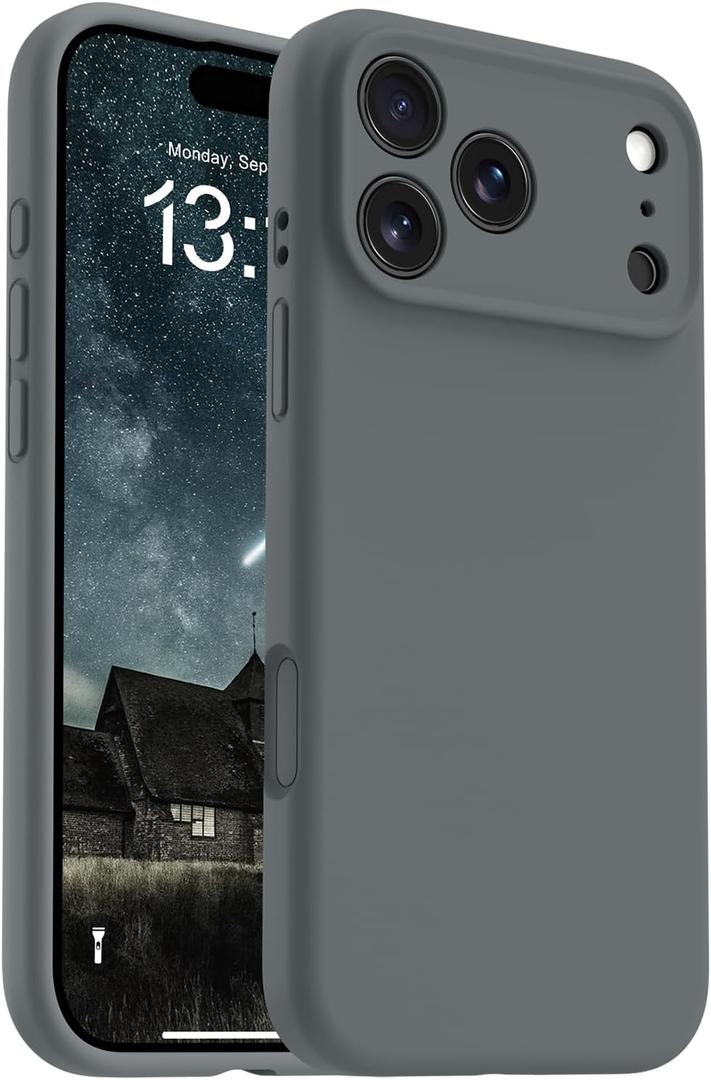 OTOFLY Magnetic for iPhone 17 Pro Max Case,Compatible with Magsafe,Classic Liquid Silicone Mobile Phone Case,Integrated Camera Control Button,Anti-Scratch Microfiber Lining, Charcoal Gray