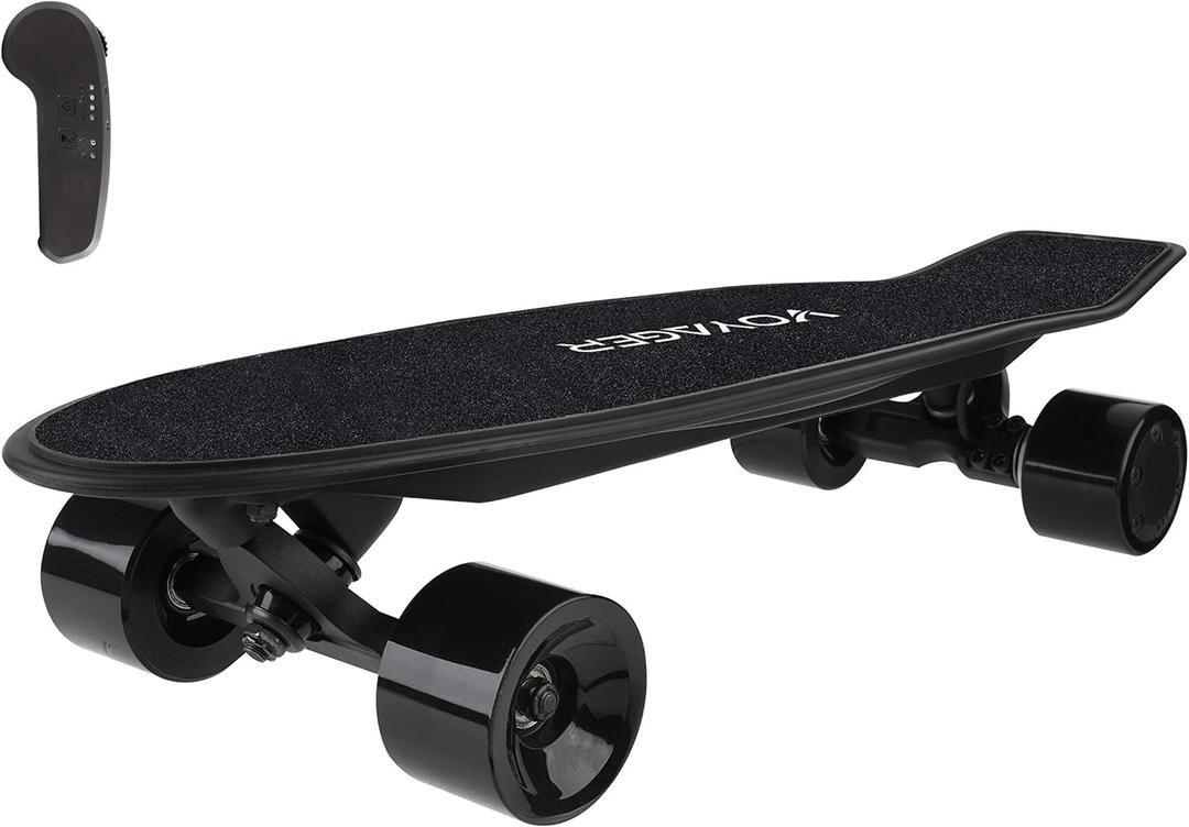 Voyager Neutrino Compact Electric Cruiser Skateboard with Bluetooth Remote, 350W Brushless Motor, 12.5 MPH Max Speed, up to 7 Mile Range (Black)