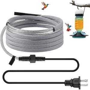 Hummingbird Feeder Heater, Hummingbird Feeder Heated for Outdoors in Winter to Prevent Nectar from Freezing, Garden Bird Feeding Wamer Fit Most Birdfeeders (with Cable Straps)