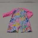 UMELOK Girls Long Sleeve Rash Guard One Piece Swimsuits with UV Protection Sunsuit (9-10 Years, Colorful Leaves)