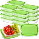 Qinyoung 18 Pcs 33 Oz/ 4 Cups Plastic Food Storage Containers with Lids Portion Box Sets with Cover Stackable Plastic Containers with Lids Microwave Freezer Dishwasher Safe (Green)